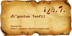 Ágoston Teofil névjegykártya